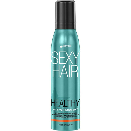 SexyHair Healthy Active Recovery Repairing Blow Dry Foam front view salon styling mousse
