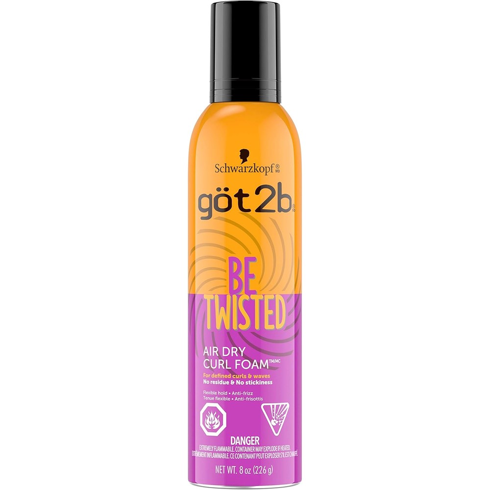 Got2b Be Twisted Air Dry Curl Foam for frizz control and curly hair styling
