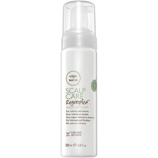 Paul Mitchell Tea Tree Scalp Care Regeniplex Root Lift Foam front view of bottle