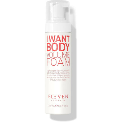Eleven Australia I Want Body Volume Foam front view bottle styling mousse
