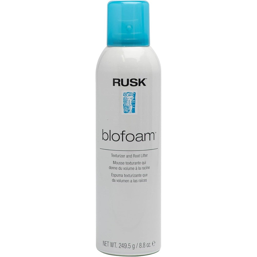 Rusk Designer Collection Blofoam Extreme Texture and Root Lifter 8.8 Ounce canister front view for professional hair volumizing.