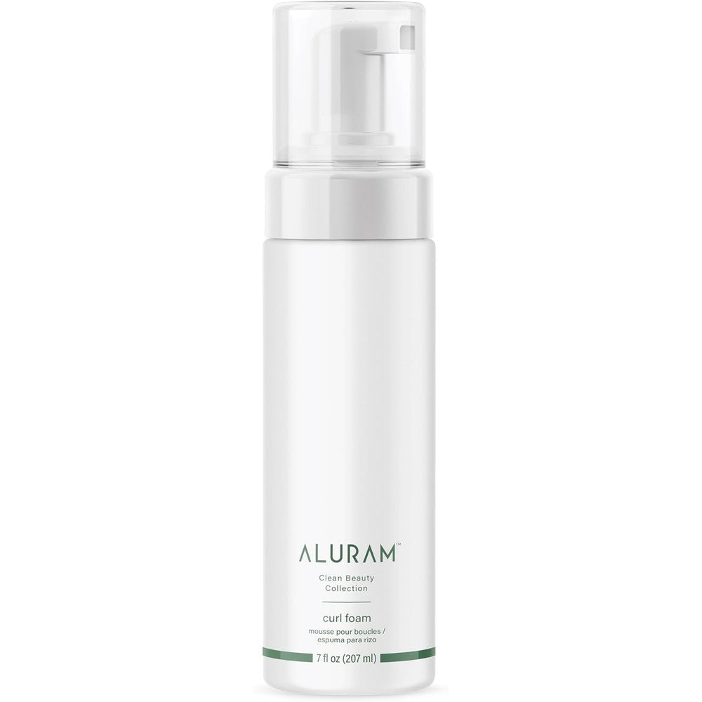 ALURAM Curl Foam front view showcasing clean beauty collection branding