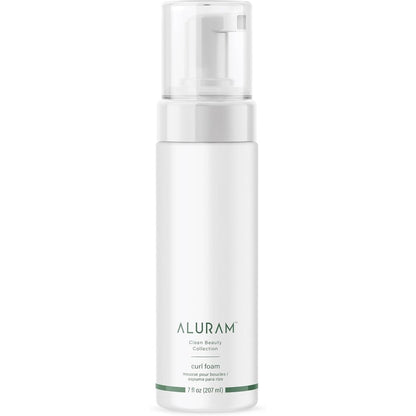ALURAM Curl Foam front view showcasing clean beauty collection branding