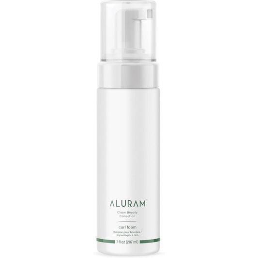 ALURAM Curl Foam front view showcasing clean beauty collection branding