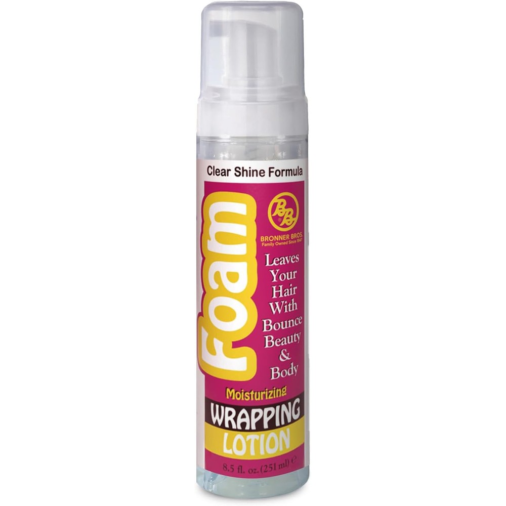 Bronner Bros BB Foam Moisturizing Wrapping Lotion front view bottle for sleek styling