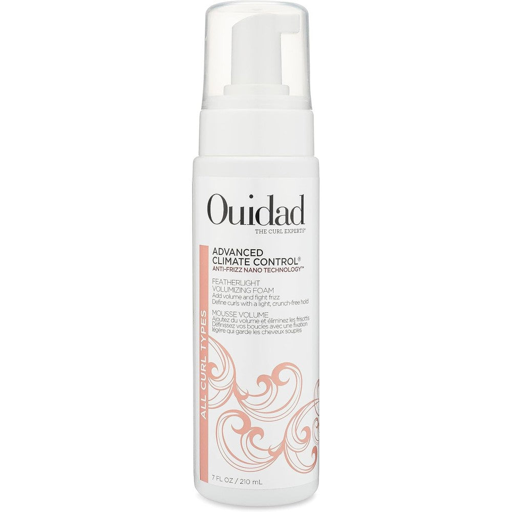 Ouidad Advanced Climate Control Volumizing Foam front view bottle with pump dispenser