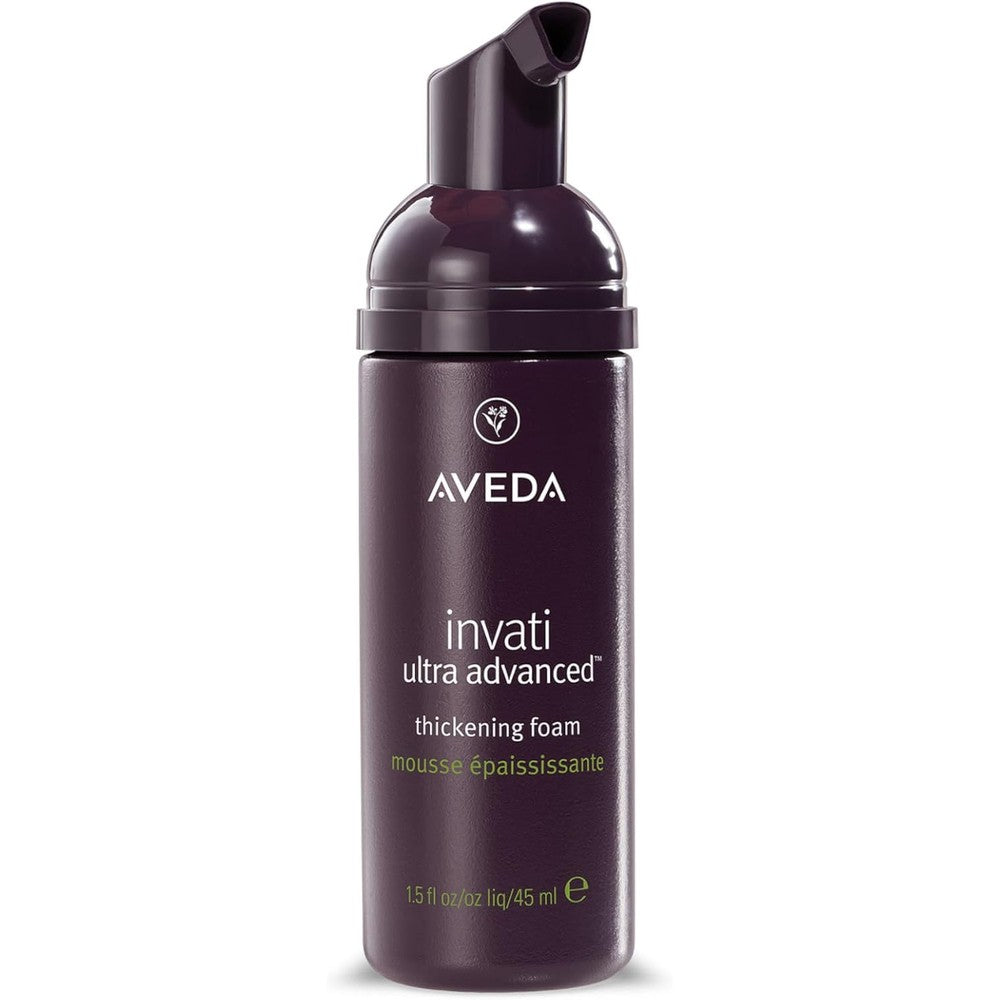 Aveda Invati Ultra Advanced Thickening Foam front view travel bottle for hair volume