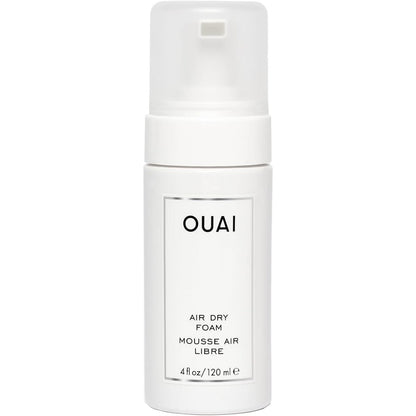 OUAI Air Dry Foam 4 oz bottle for curly hair styling and beach waves