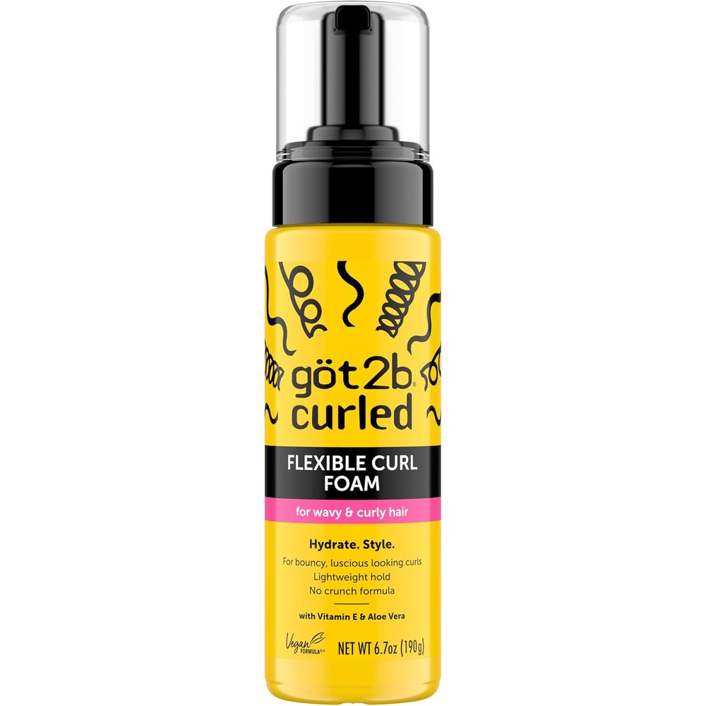 Got2B Curled Flexible Curl Foam 6.7 ounce bottle for wavy and curly hair styling