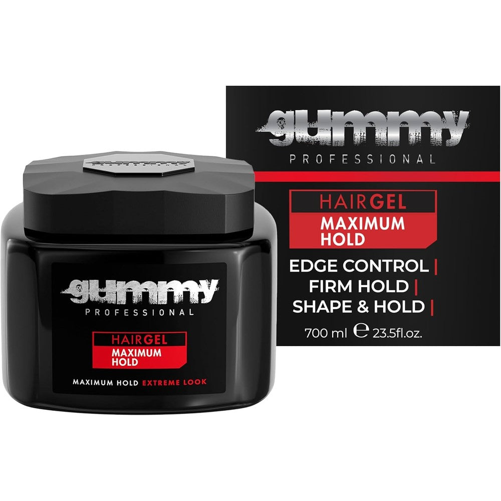 Gummy Professional Hair Gel front view of 700ml jar styling product