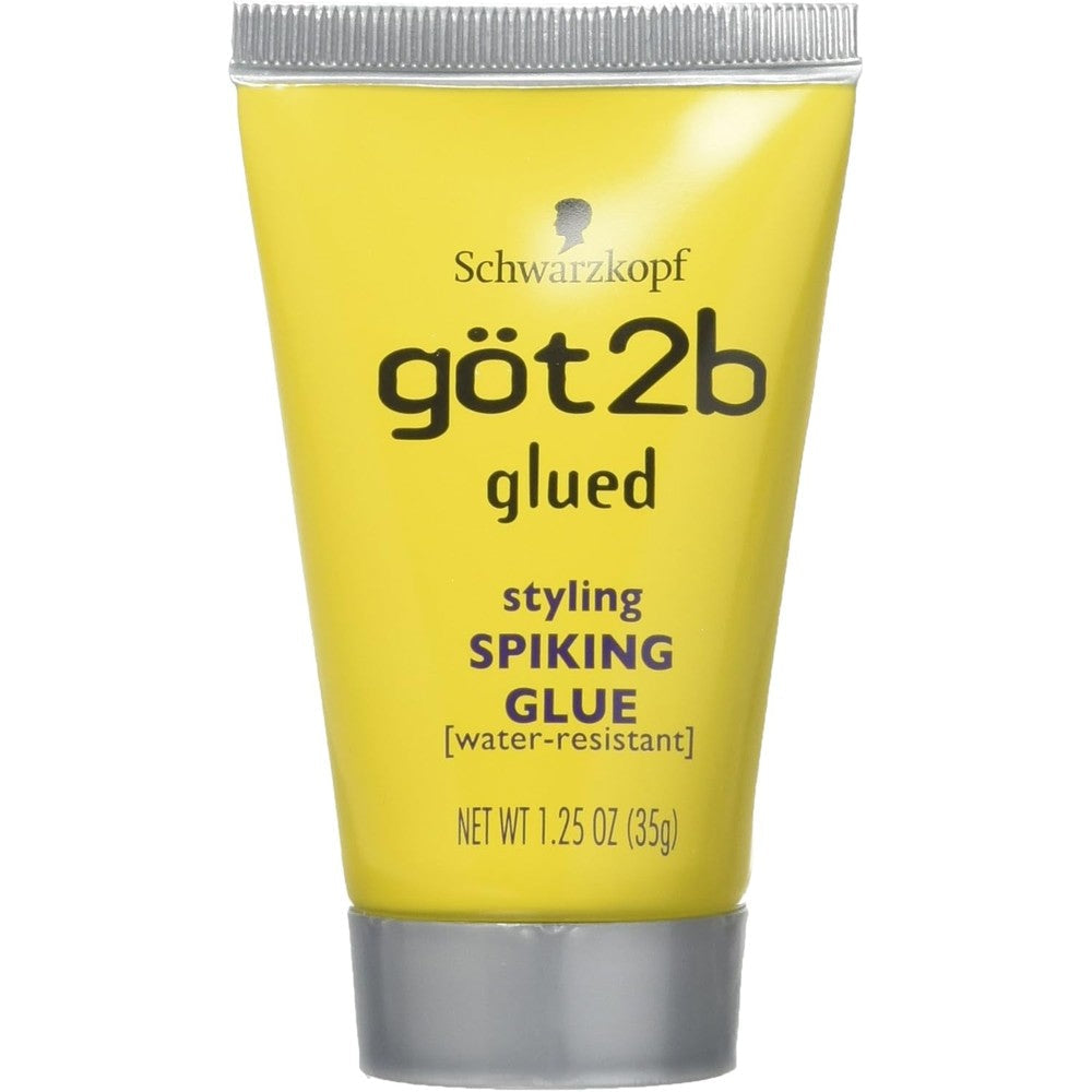Schwarzkopf Got2B Glued Styling Spiking Glue pack of three front view displaying travel size tubes for extreme hair hold.