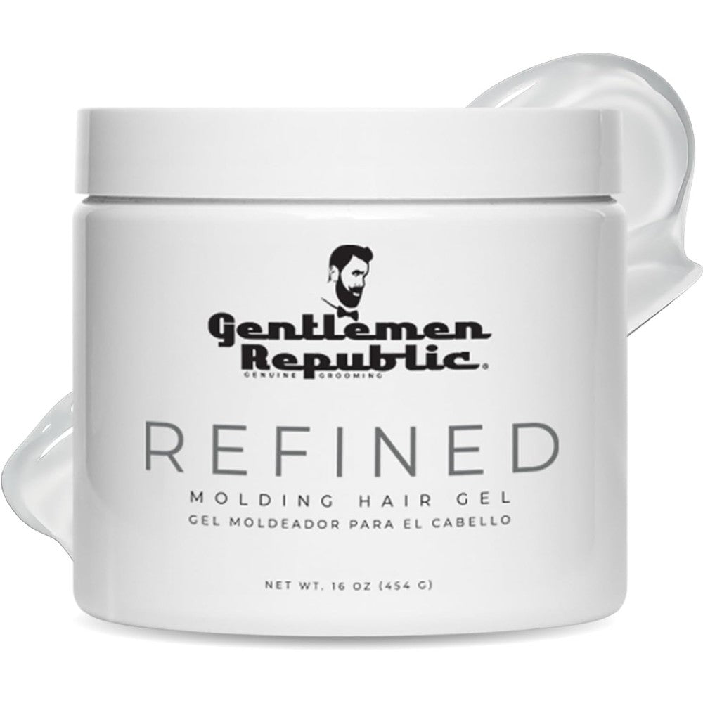 Gentlemen Republic Refined Hair Gel front view tub for men's strong hold styling