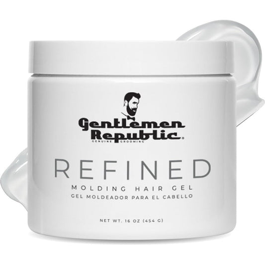 Gentlemen Republic Refined Hair Gel front view tub for men's strong hold styling