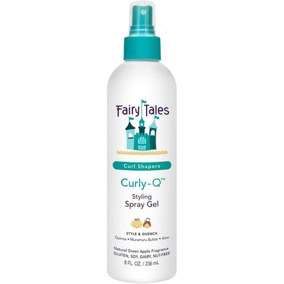 Fairy Tales Curly Q Kids Styling Spray Gel 8 Ounce front view bottle for curl definition