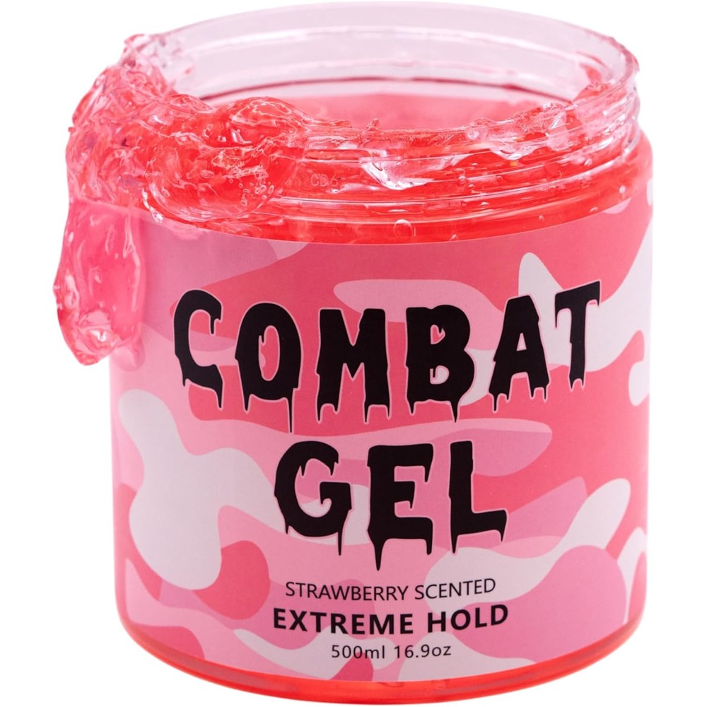 Combat Gel Extreme Hold Hair Gel Strawberry 500 Milliliters front view