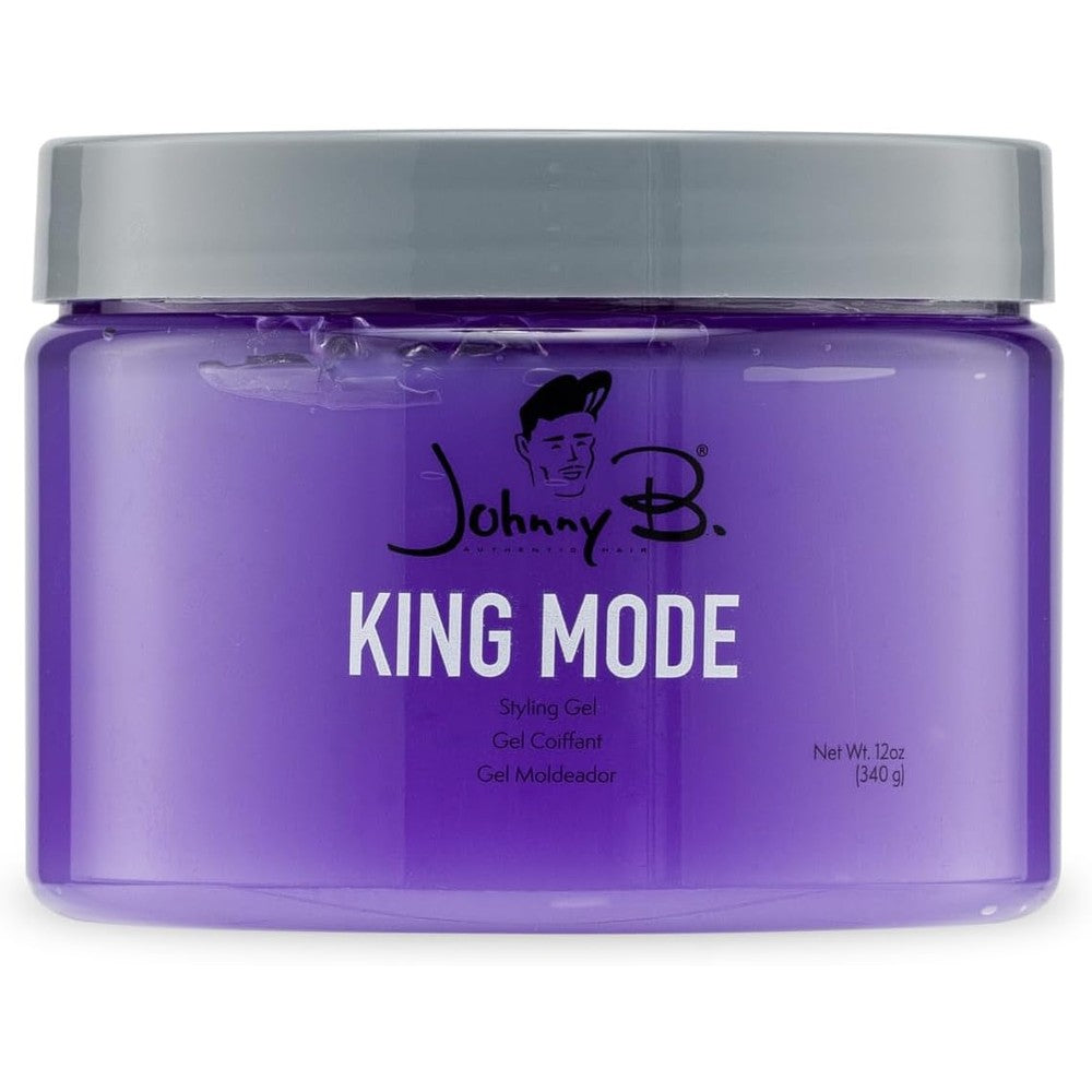 Johnny B. King Mode Professional Hair Styling Gel front view showing the twelve ounce jar.