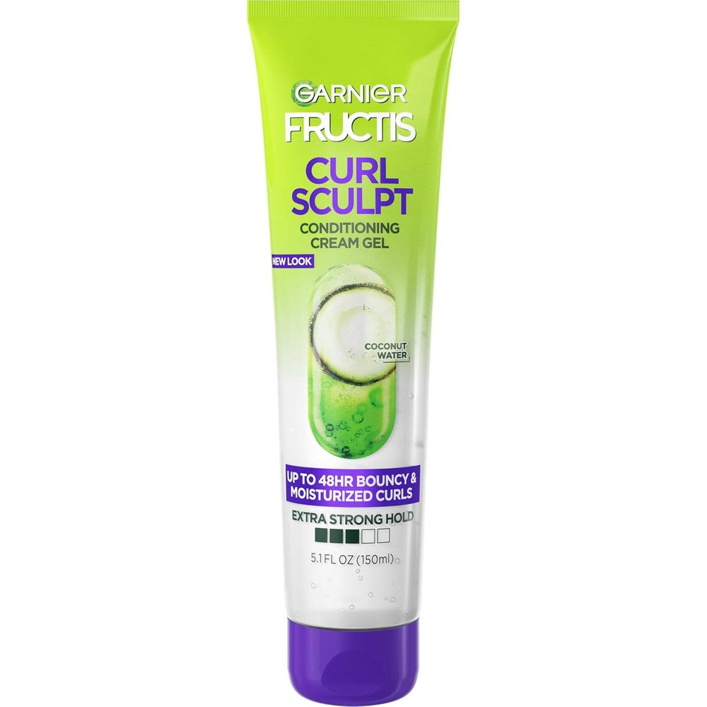 Garnier Fructis Style Curl Sculpt Conditioning Cream Gel front view showcasing the packaging.