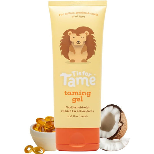 T is for Tame taming gel baby hair styling bottle front view