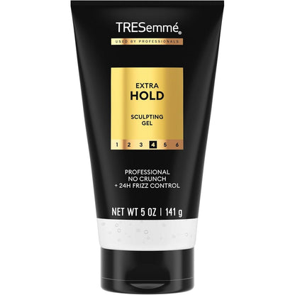 TRESemmÃ© Alcohol Free Extra Hold Hair Gel front view of five ounce bottle for frizz control styling