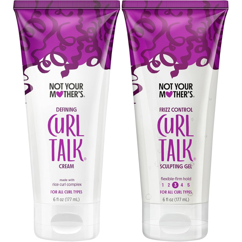 Not Your Mother's Curl Talk Gel and Cream pack front view for curly hair styling