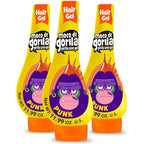 Moco de Gorila Punk Hair Styling Gel front view of three yellow squeezable bottles for extreme hold styling.