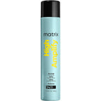 Matrix High Amplify ProForma Firm Hold Hairspray front view showcasing the blue aerosol canister.
