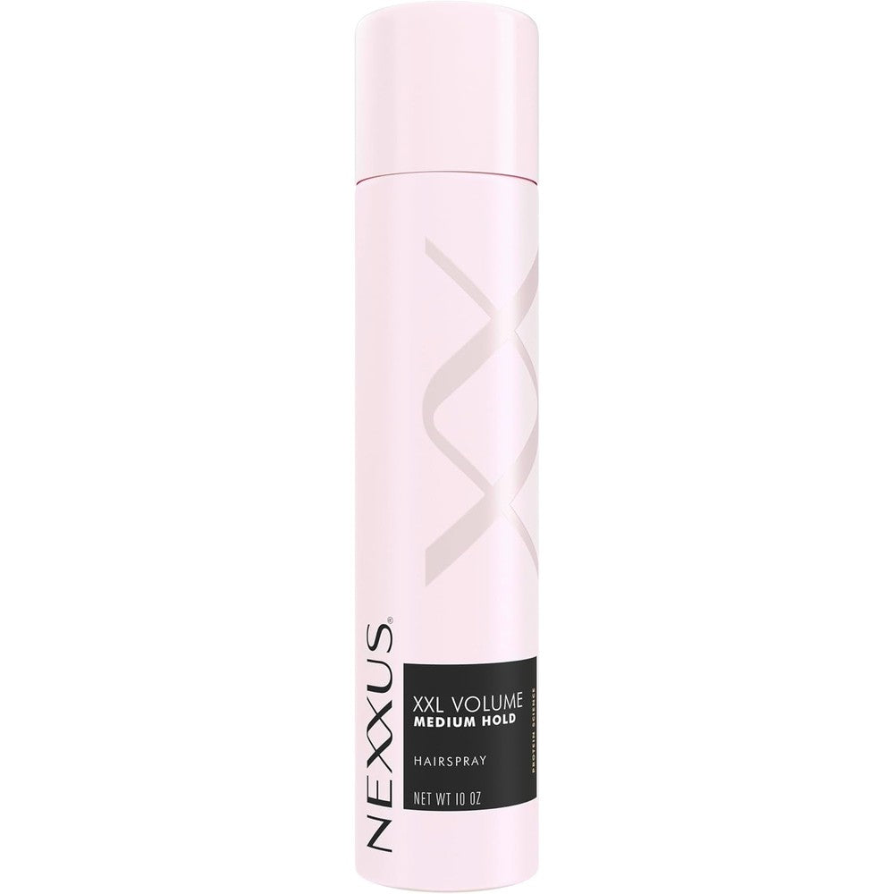 Nexxus XXL Volume Medium Hold Hairspray front view of the premium ten ounce salon bottle