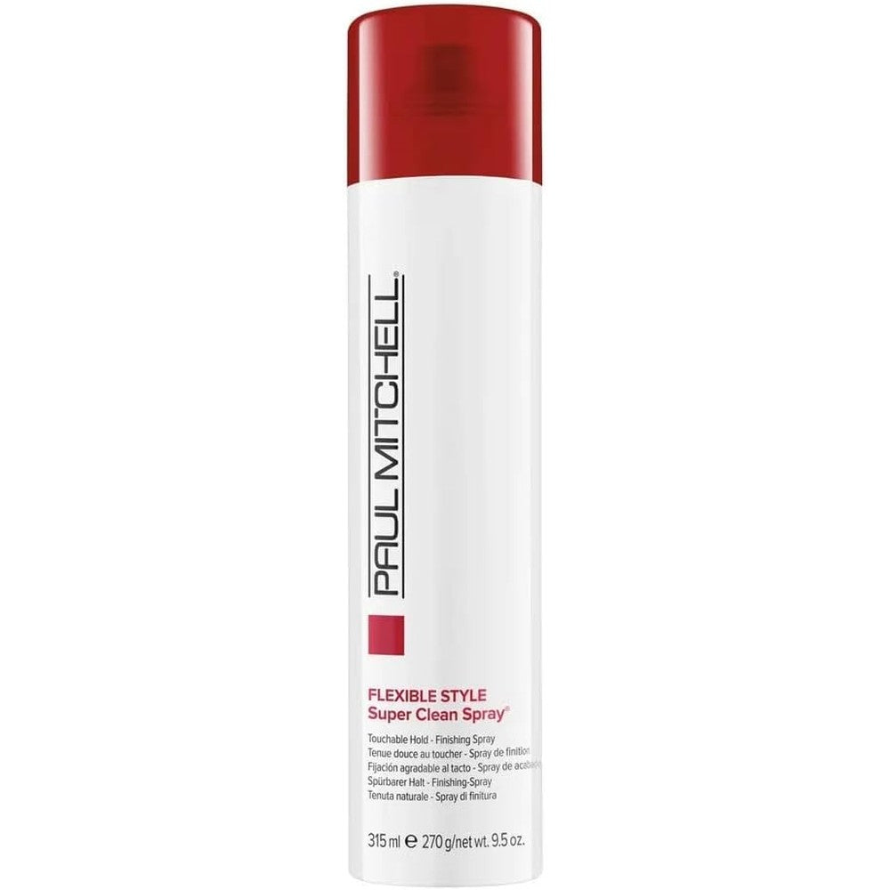 Paul Mitchell Super Clean Hairspray 9.5 Ounce front view professional flexible hold styling spray