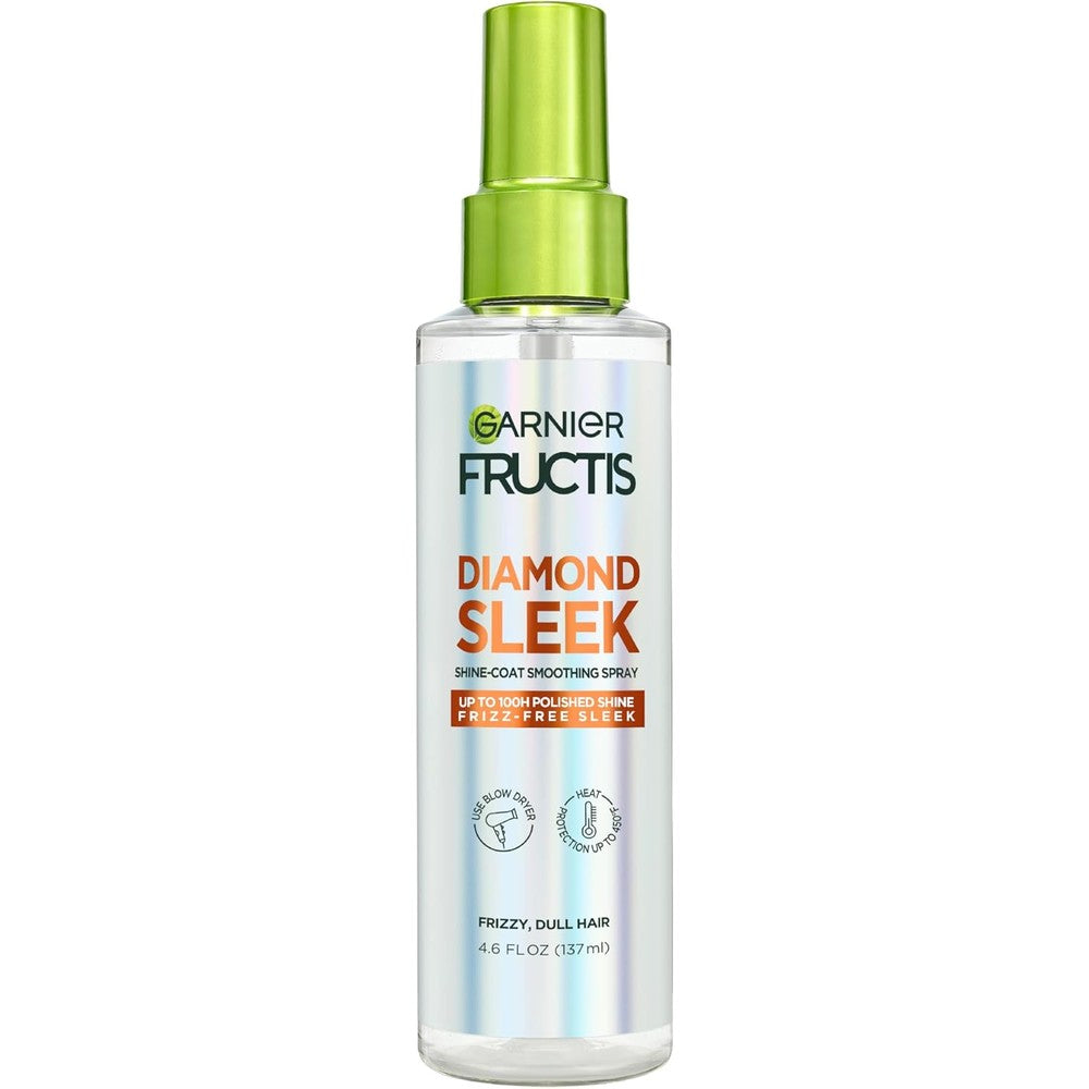 Garnier Fructis Diamond Sleek Shine Spray front view anti frizz protectant