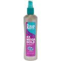 Rave 4X Mega Long Lasting Firm Hold Hair Spray front view for professional anti frizz hairstyling