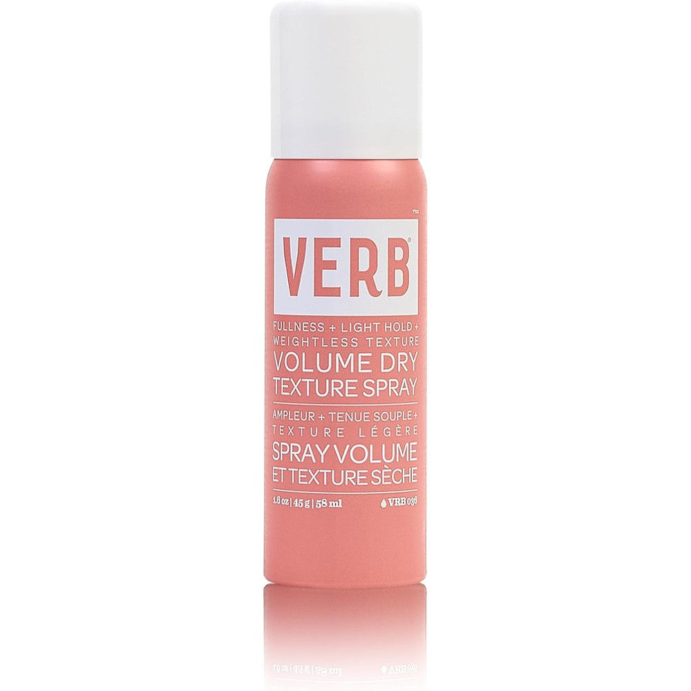 VERB Volume Dry Texture Spray front view of travel size bottle for volumizing hair styling