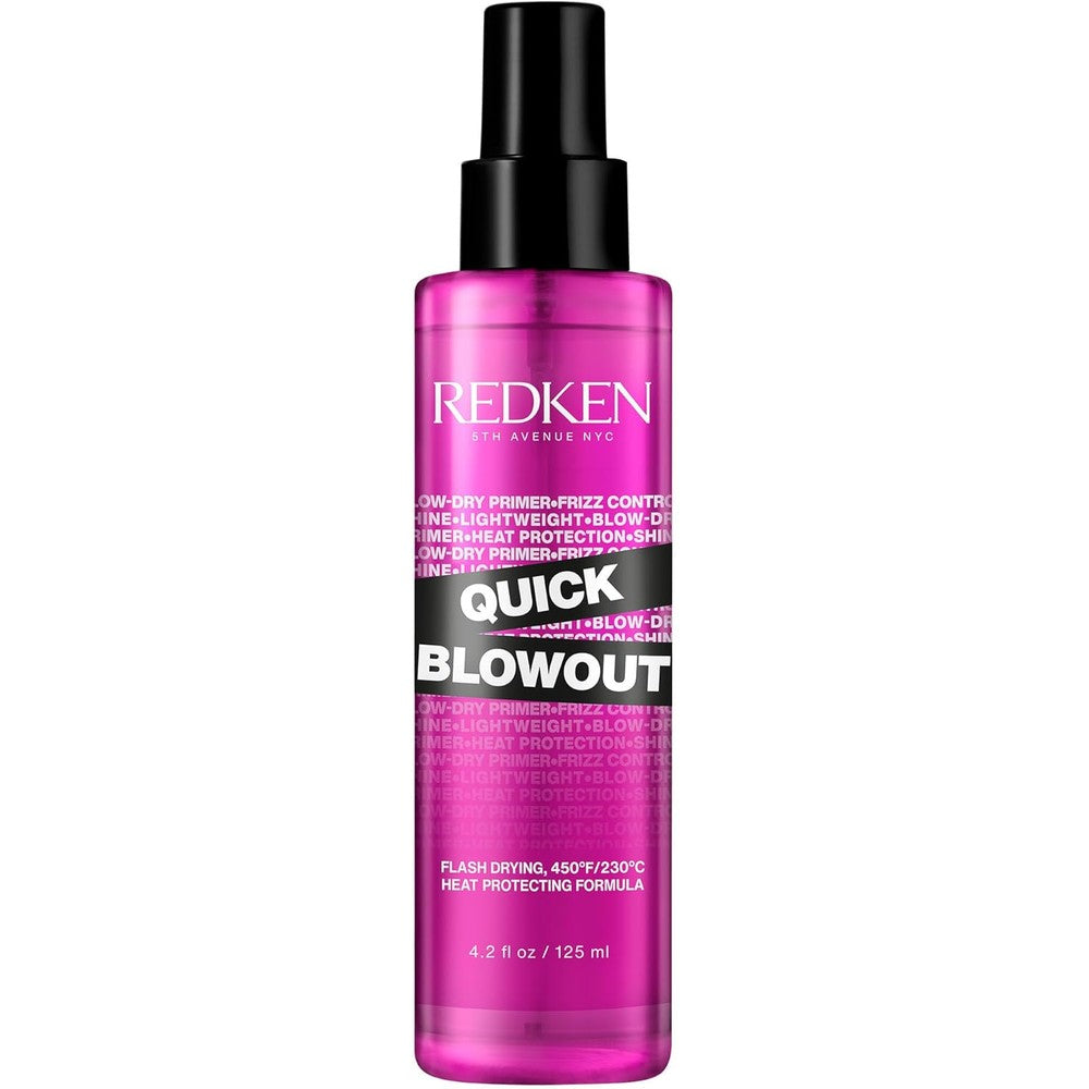 Redken Quick Blowout Heat Protectant Spray front view bottle on plain background