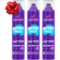 Aussie Instant Freeze Hair Spray front view triple pack for extreme hair styling hold