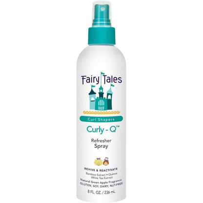 Fairy Tales Curly-Q Curl Refresher for Kids front view of the eight ounce spray bottle