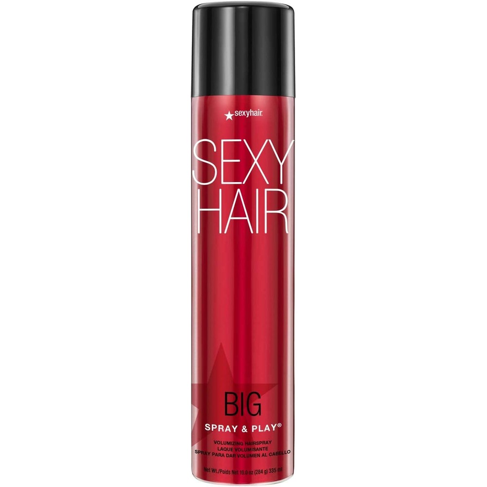 SexyHair Big Spray And Play Volumizing Hairspray front view of the professional salon aerosol can.