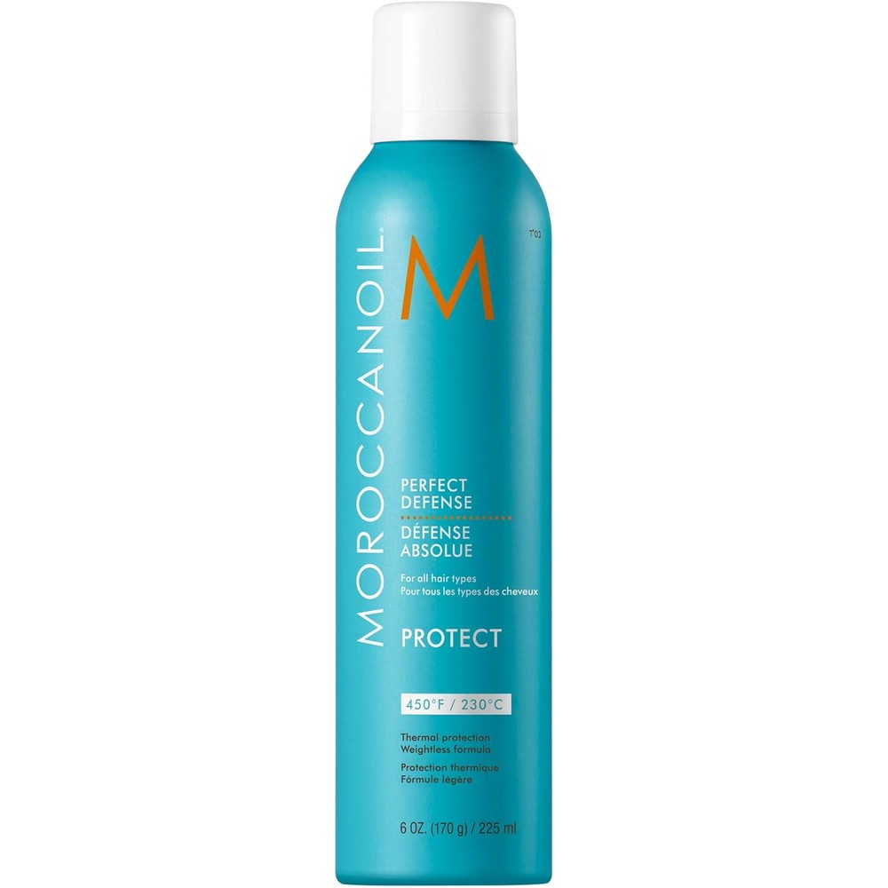 Moroccanoil Perfect Defense Heat Protectant front view bottle on white background