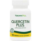 NaturesPlus Quercetin Plus Vitamin C Bromelain front view supplement bottle