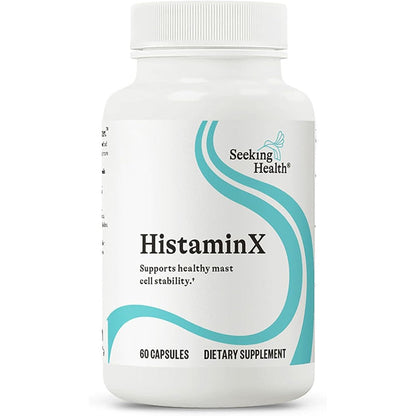 Seeking Health HistaminX 60 vegetarian capsules front bottle view seasonal comfort supplement