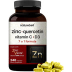NatureBell Zinc Quercetin Vitamin C and D3 Capsules front view bottle packaging
