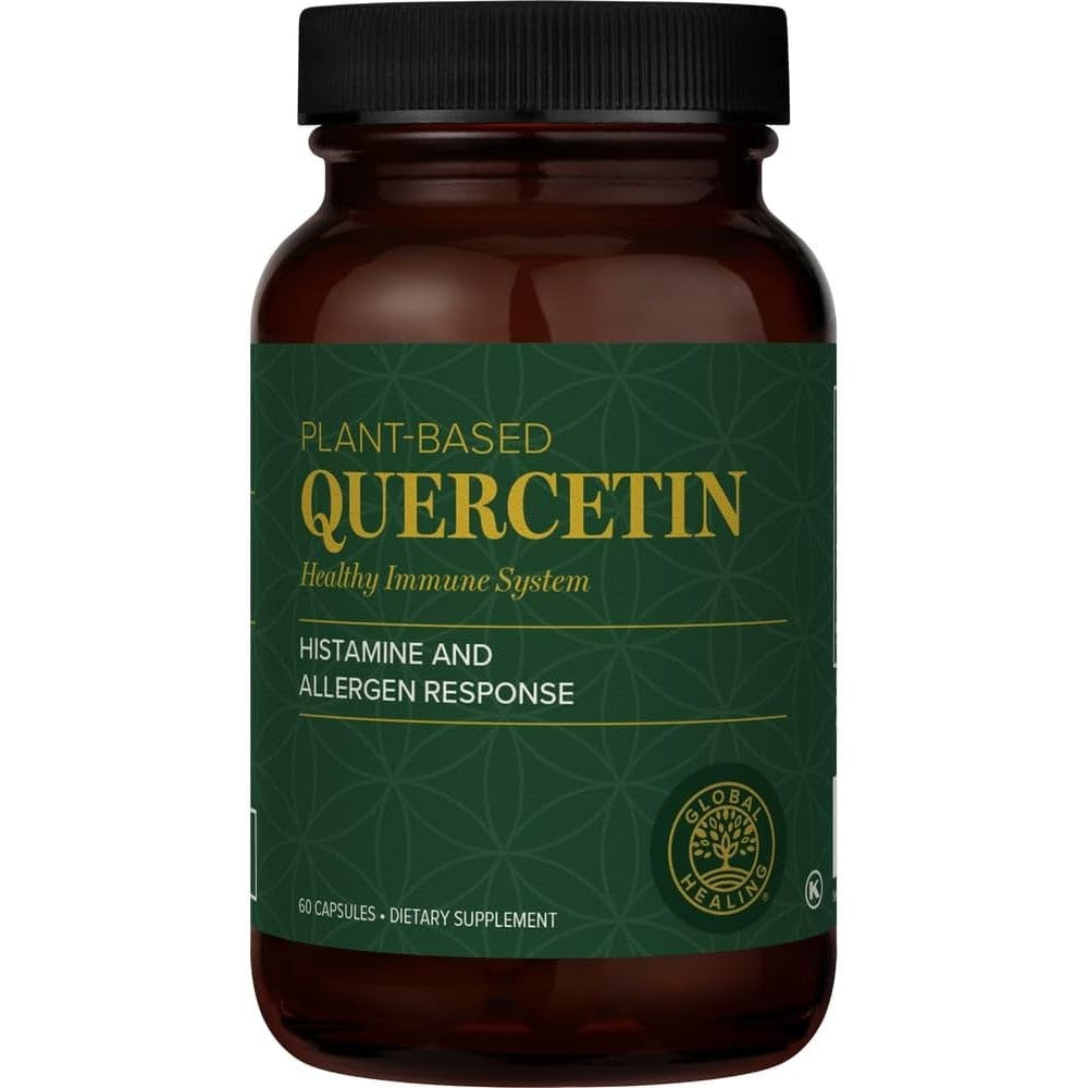 Global Healing Center Plant Based Quercetin 250 mg bottle front view showing clean packaging