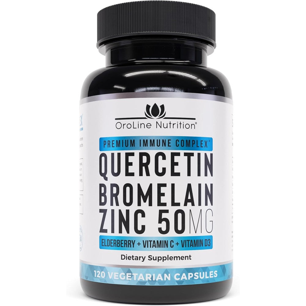 OroLine Nutrition Quercetin 500mg bottle front view premium immune complex