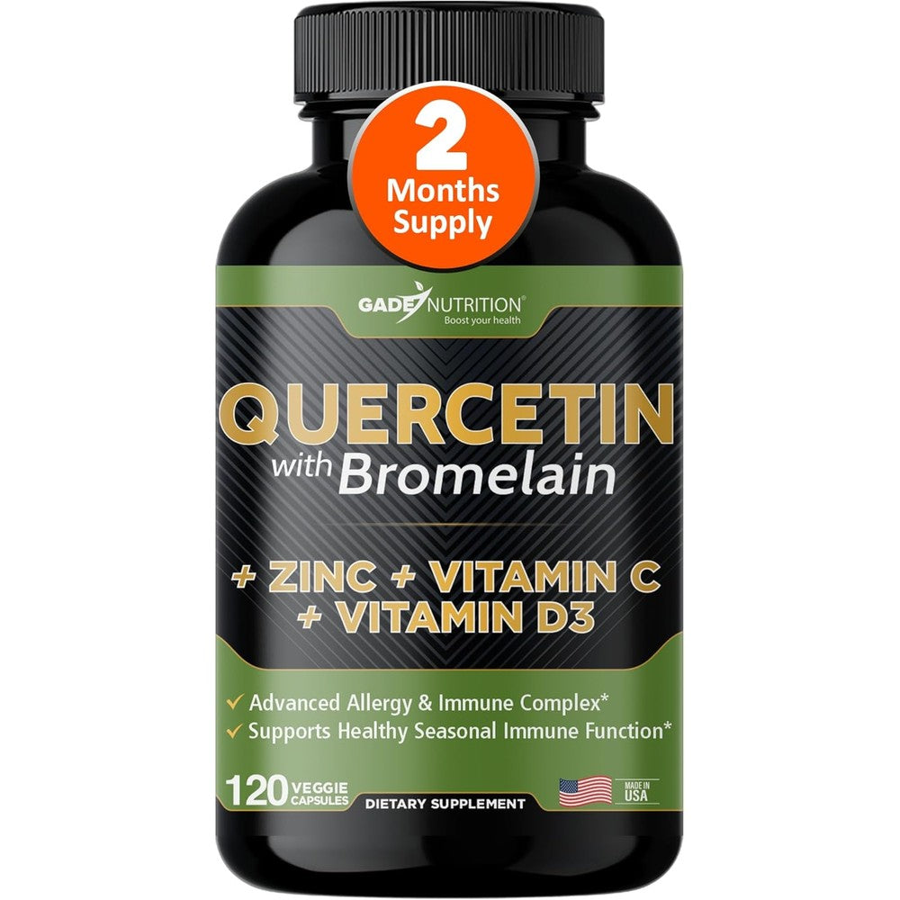 Gade Nutrition Quercetin with Bromelain immune support supplement bottle front view