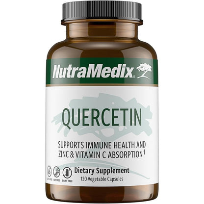 NutraMedix Quercetin 500mg 120 vegetable capsules bottle front view showing immune support supplement label