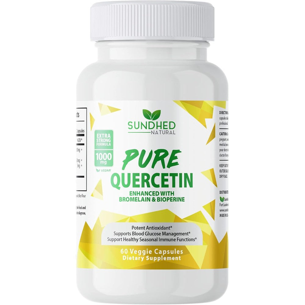 Sundhed Natural Pure Quercetin 1000mg front bottle view for immune defense