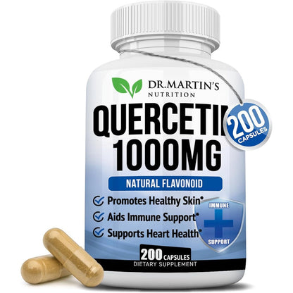 Dr. Martin's Nutrition Quercetin 1000mg 200 Capsules front label view for immune support