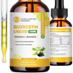 Vita Letuo Quercetin Liquid Drops bottle front view showing pineapple flavor and ingredients.