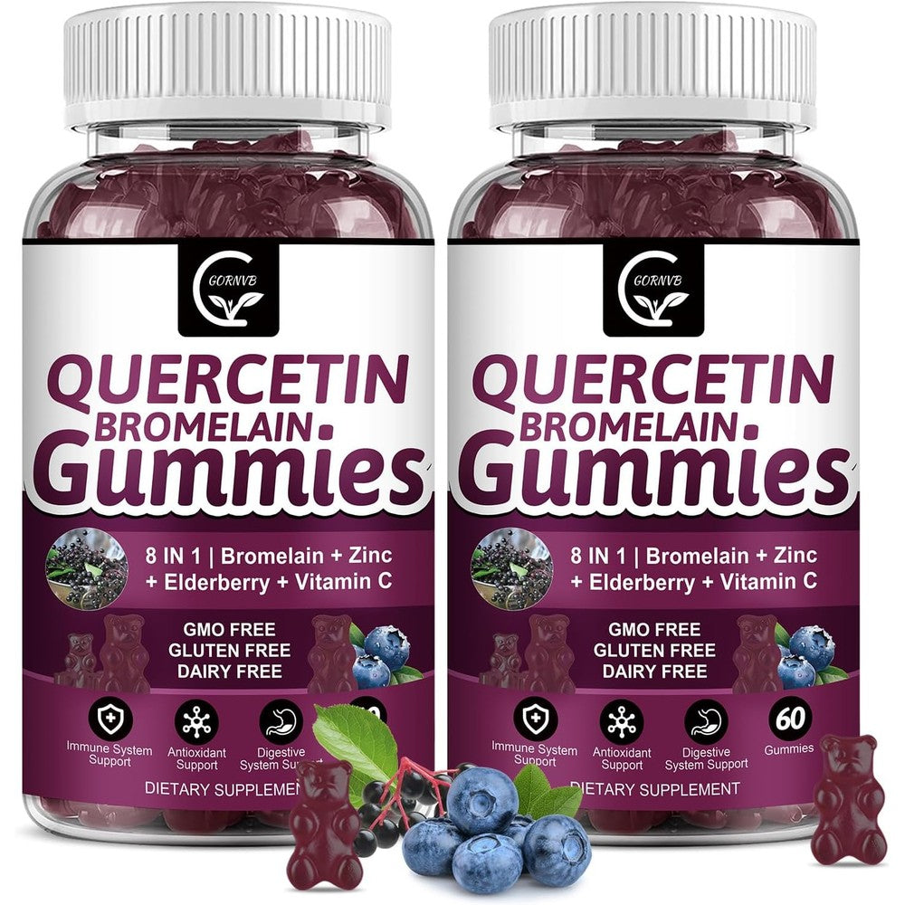 GORNVB Quercetin Gummies two pack front bottle view for immune support
