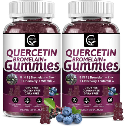 GORNVB Quercetin Gummies two pack front bottle view for immune support