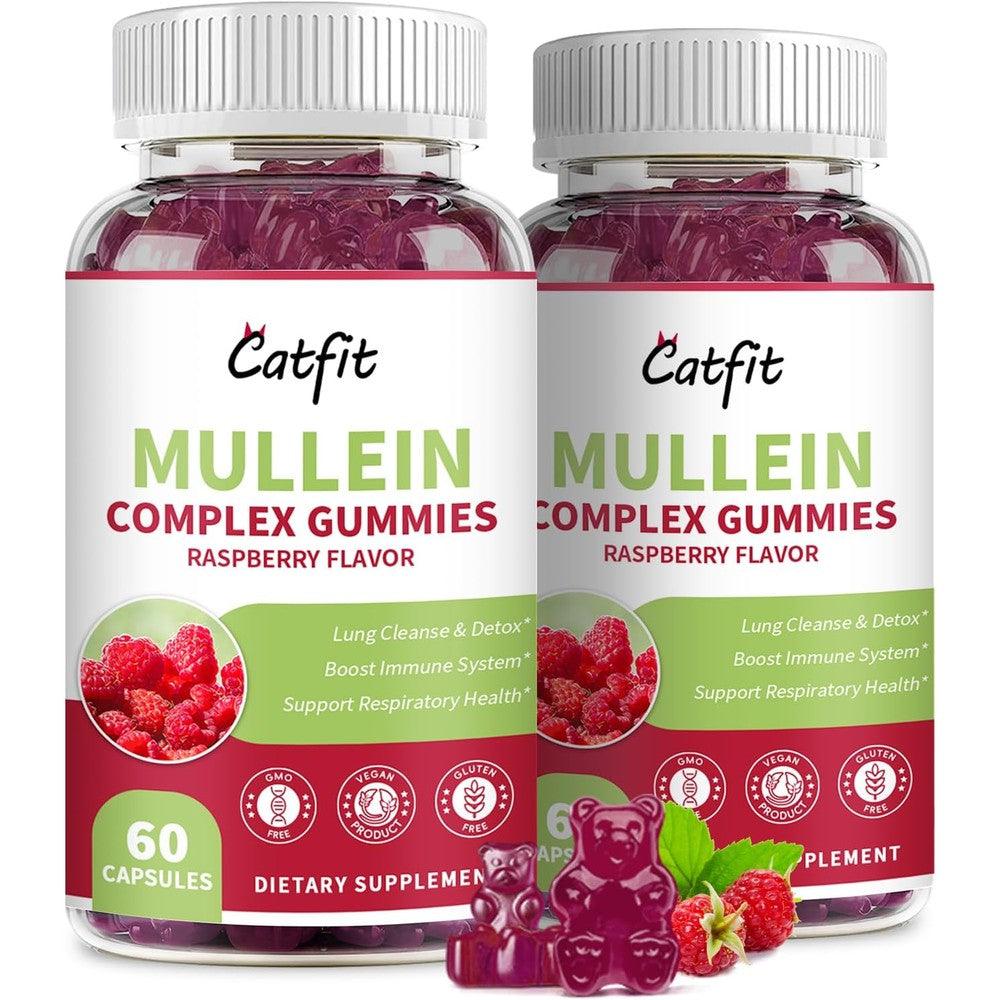 Catfit Mullein Quercetin Gummies front view bottle packaging