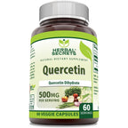 Herbal Secrets Quercetin 500mg supplement front product bottle view